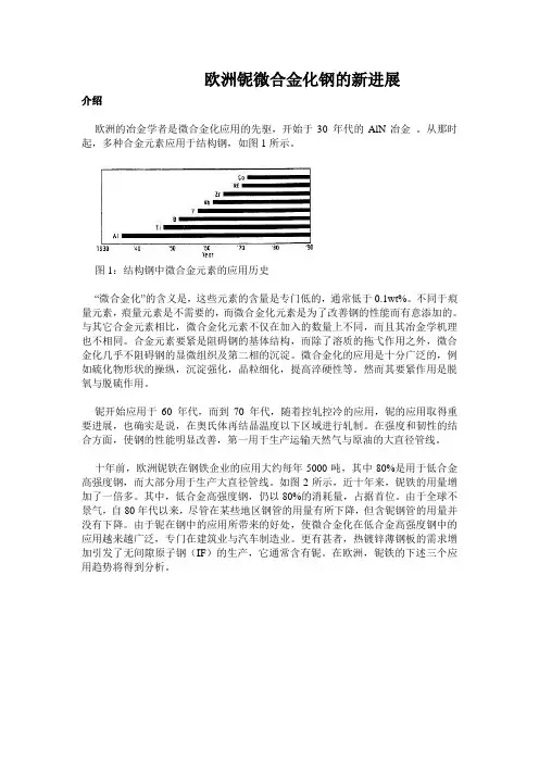 欧洲铌微合金化钢的新进展