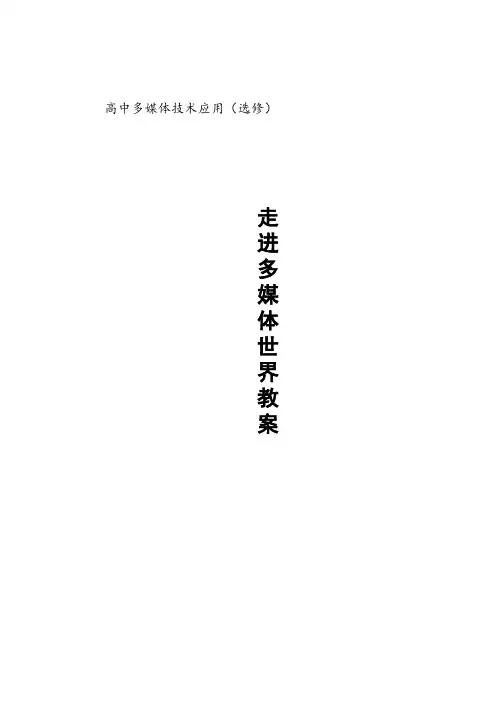 高中信息技术选修2教案-1.1 走进多媒体世界-浙教版