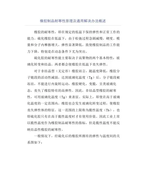 橡胶制品耐寒性原理及通用解决办法概述