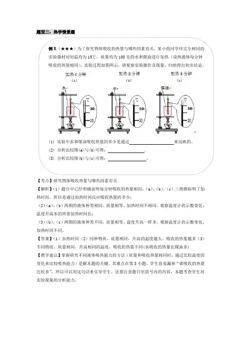 2023年上海市九年级物理中考知识点复习经典例题讲解专题5  情景图片之3  热