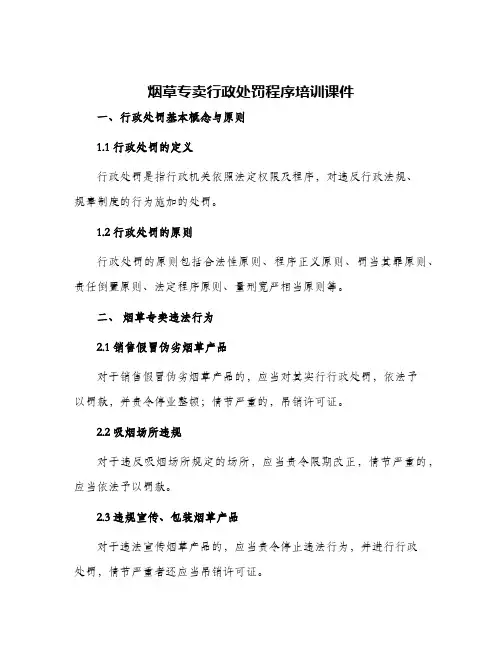 烟草专卖行政处罚程序培训课件