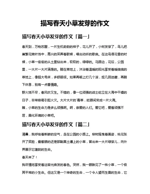 描写春天小草发芽的作文