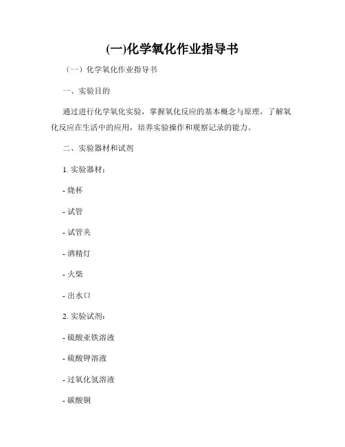 (一)化学氧化作业指导书