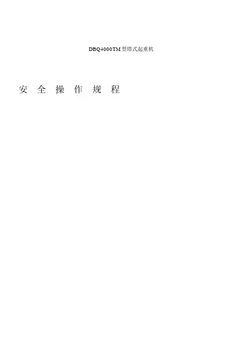 DBQ4000TM型塔式起重机安全操作规程电力建设公司