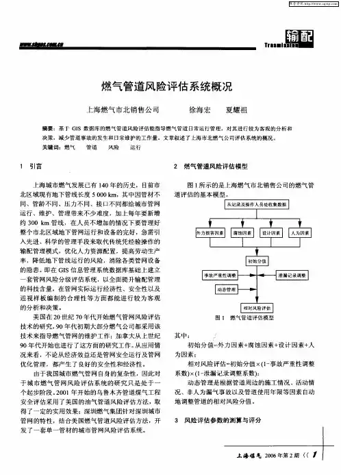 燃气管道风险评估系统概况
