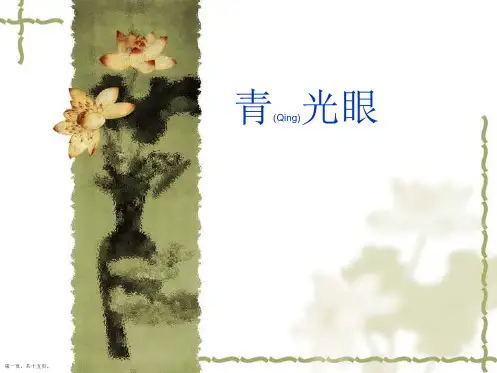 青光眼病人的护理相关知识ppt