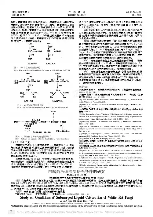 【白腐菌】白腐菌液体深层培养条件的研究
