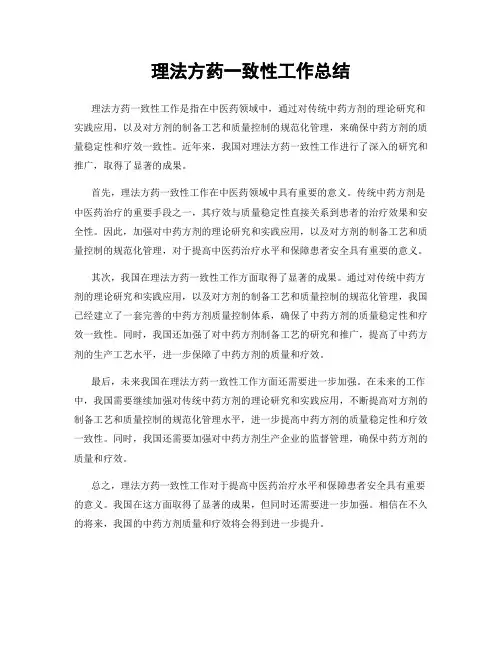 理法方药一致性工作总结