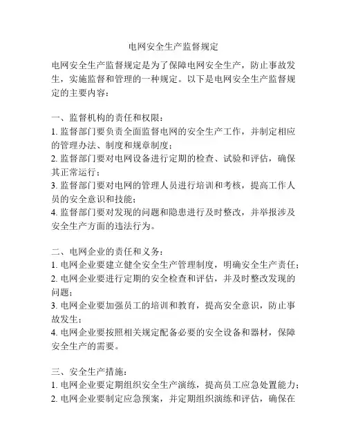 电网安全生产监督规定
