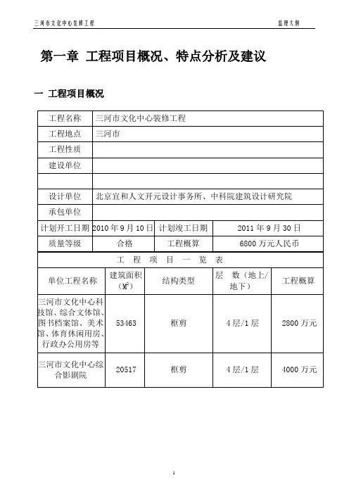 装修工程监理大纲