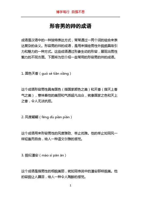 形容男的帅的成语