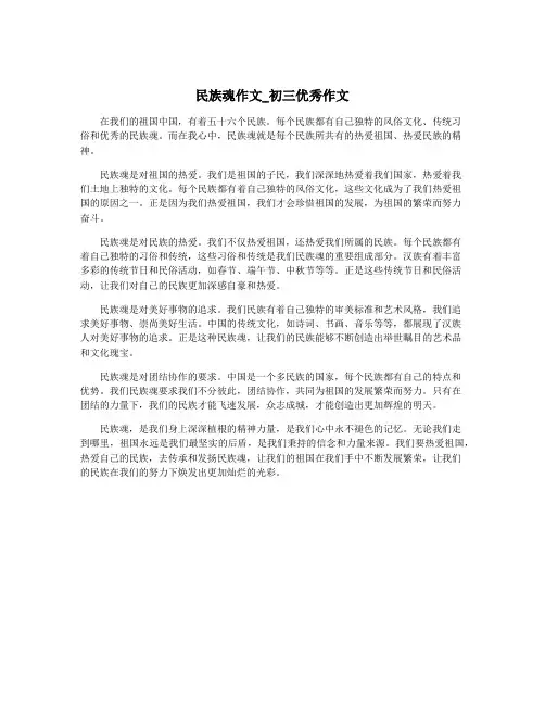 民族魂作文_初三优秀作文
