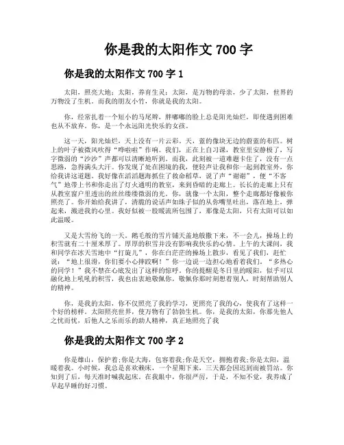 你是我的太阳作文700字