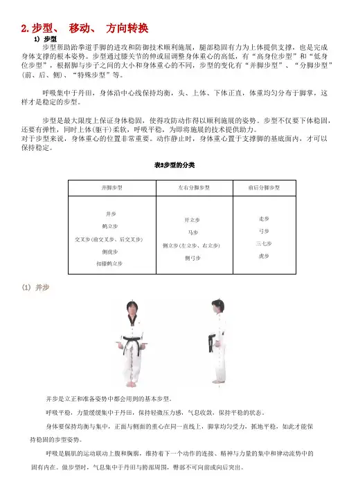 跆拳道品势步型