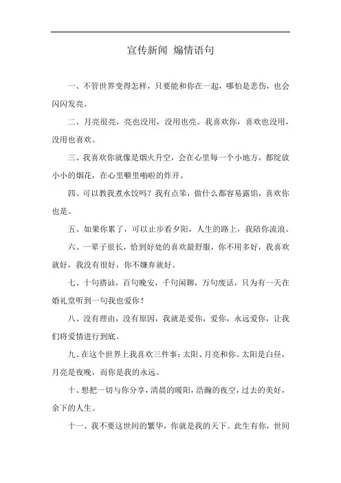 宣传新闻 煽情语句