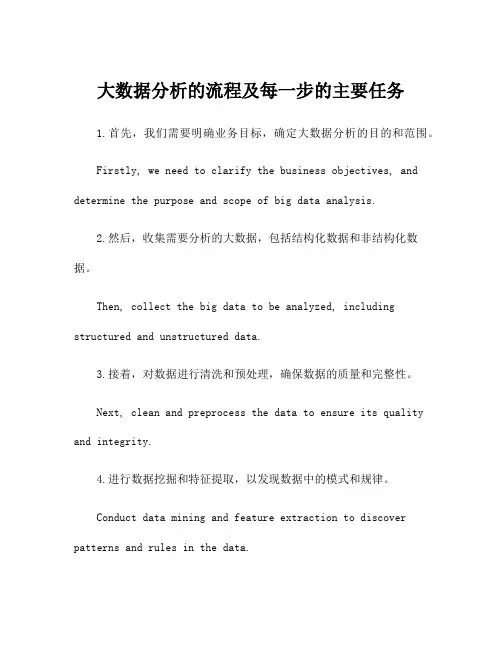大数据分析的流程及每一步的主要任务