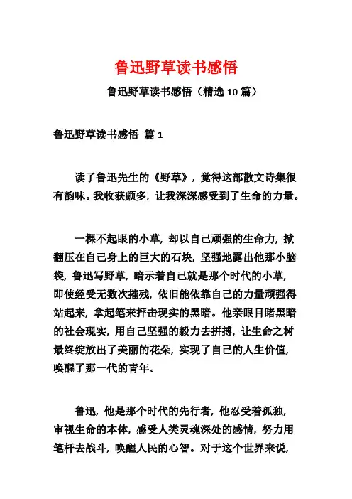 鲁迅野草读书感悟