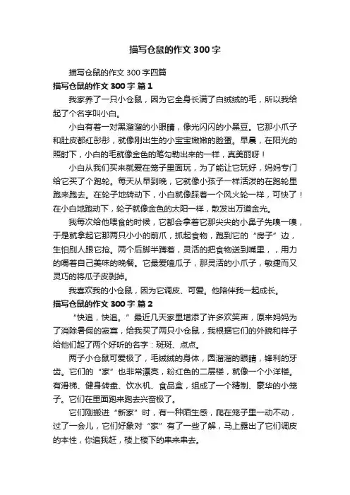 描写仓鼠的作文300字四篇