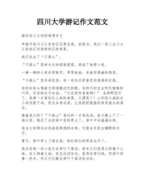 四川大学游记作文范文