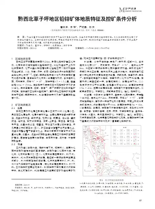 黔西北草子坪地区铅锌矿体地质特征及控矿条件分析