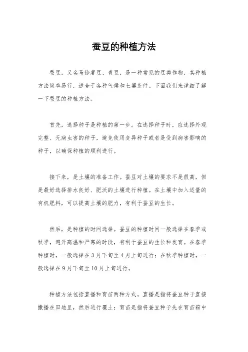 蚕豆的种植方法