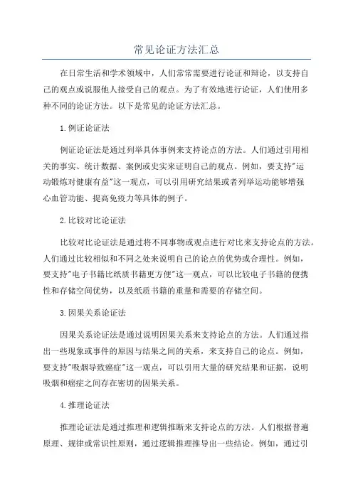 常见论证方法汇总