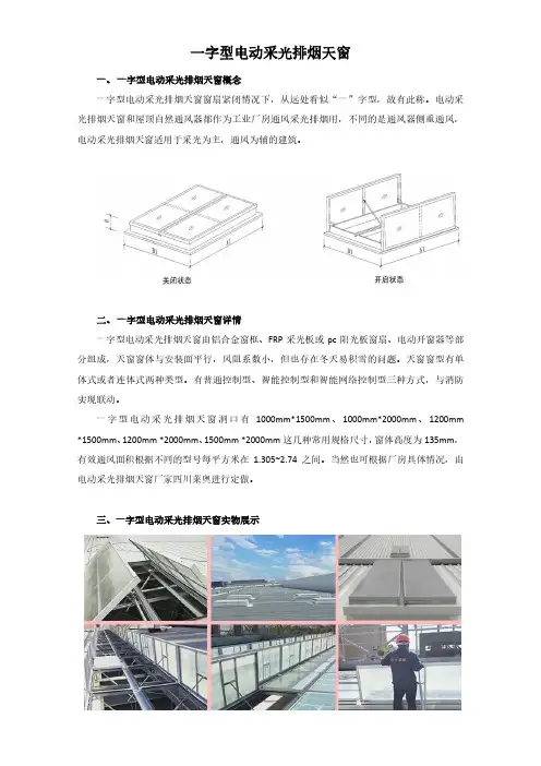 一字型电动采光排烟天窗 产品图文结合