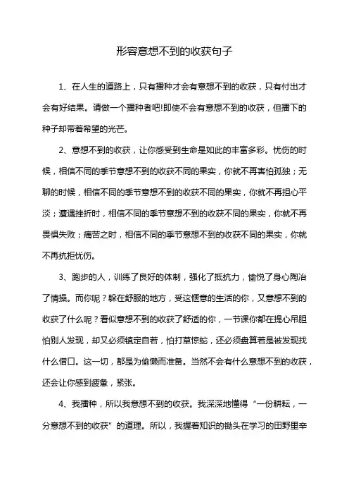 形容意想不到的收获句子