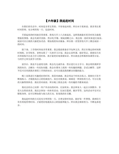 【六年级】我追赶时间