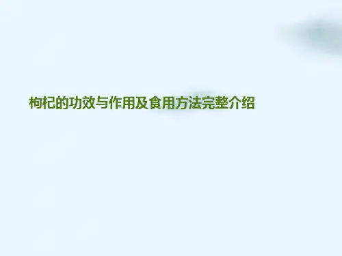 枸杞的功效与作用及食用方法完整介绍ppt课件