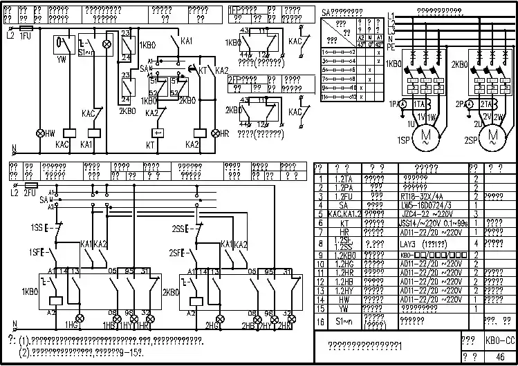 KB0-CC-46两台互备自投消火栓泵控制电路图1