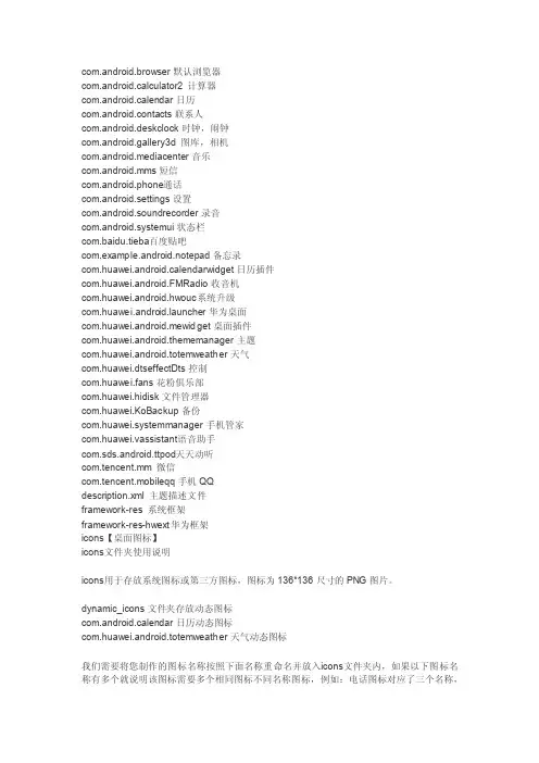 华为主题icons图标详解