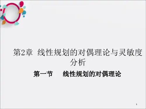 运筹学对偶理论与灵敏度分析