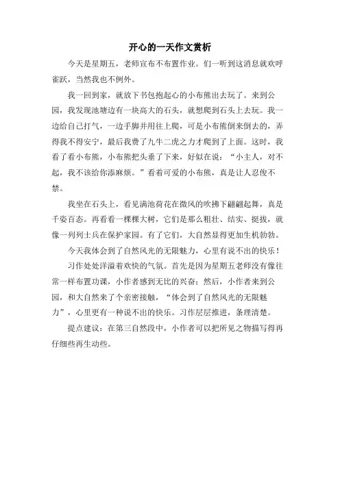 开心的一天作文赏析.doc