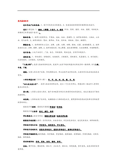 美术基础知识点