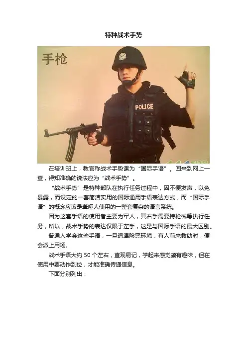 特种战术手势
