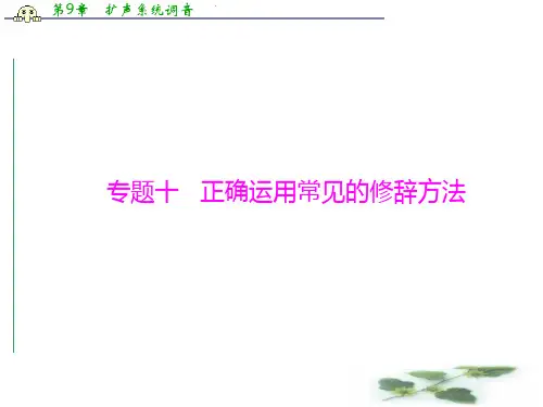 《南方新课堂·高考总复习》语文(广东专用)一轮复习课件第一部分 专题十 正确运用常见的修辞方法 (45张