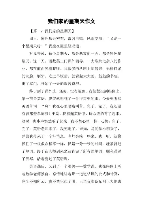 我们家的星期天作文