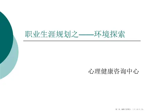 职业生涯规划之——环境探索