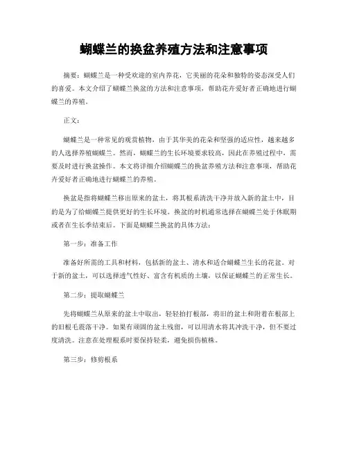 蝴蝶兰的换盆养殖方法和注意事项