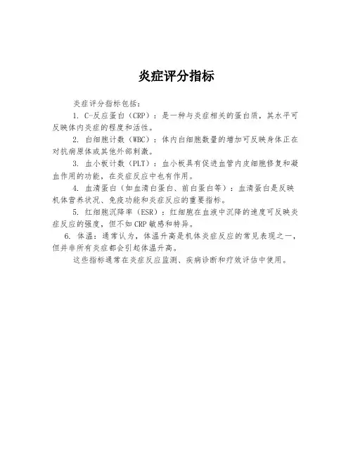 炎症评分指标