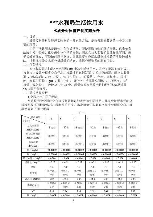 生活饮用水质量控制分析报告 百度