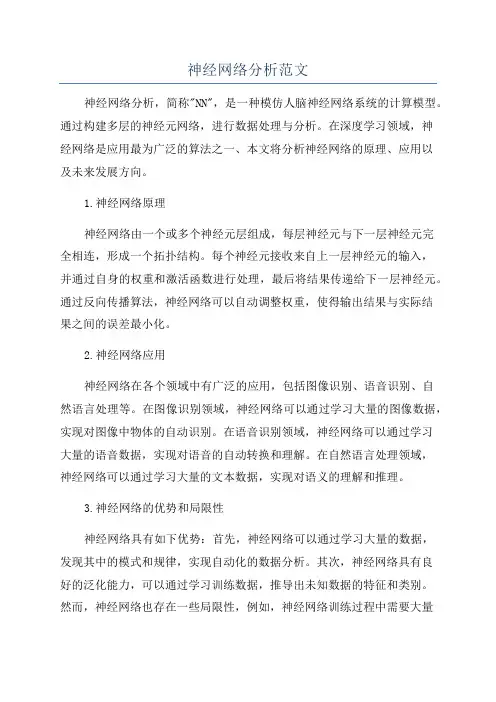 神经网络分析范文