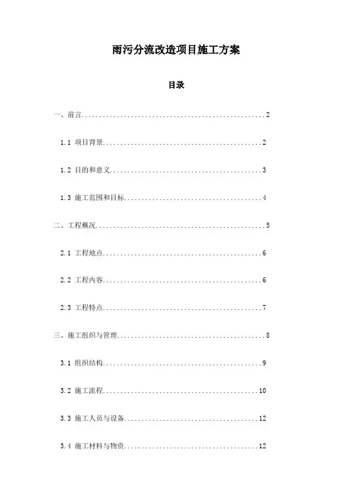 雨污分流改造项目施工方案