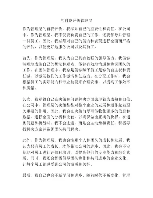 的自我评价管理层