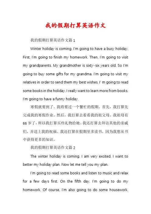 我的假期打算英语作文