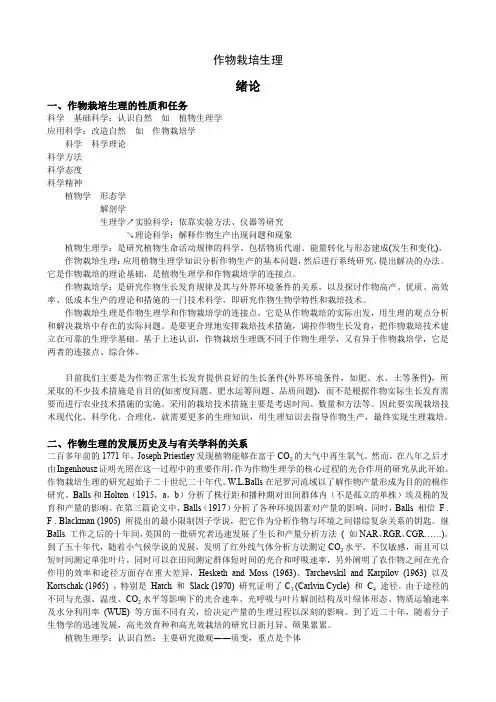 作物栽培生理