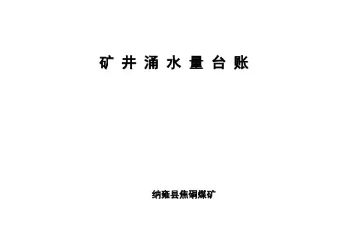 防治水基础台账