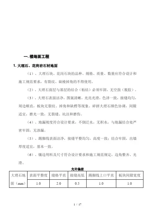 室内精装修质量控制要点