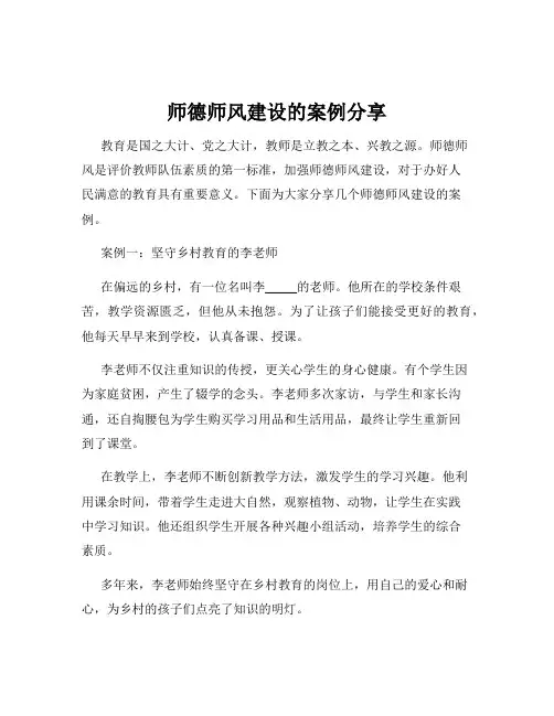 师德师风建设的案例分享